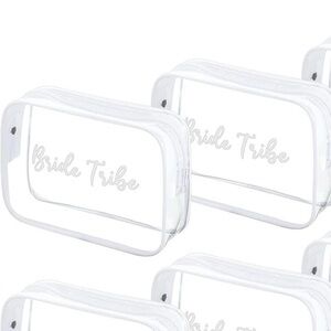 Clear 'Bride Tribe' Cosmetic Bags